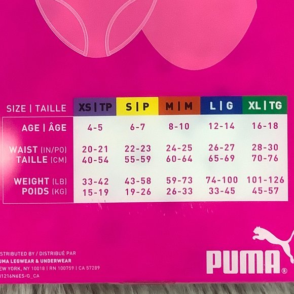Puma | Girl's Underwear | 6 Pack | Stars | Size Large - Picture 3 of 3